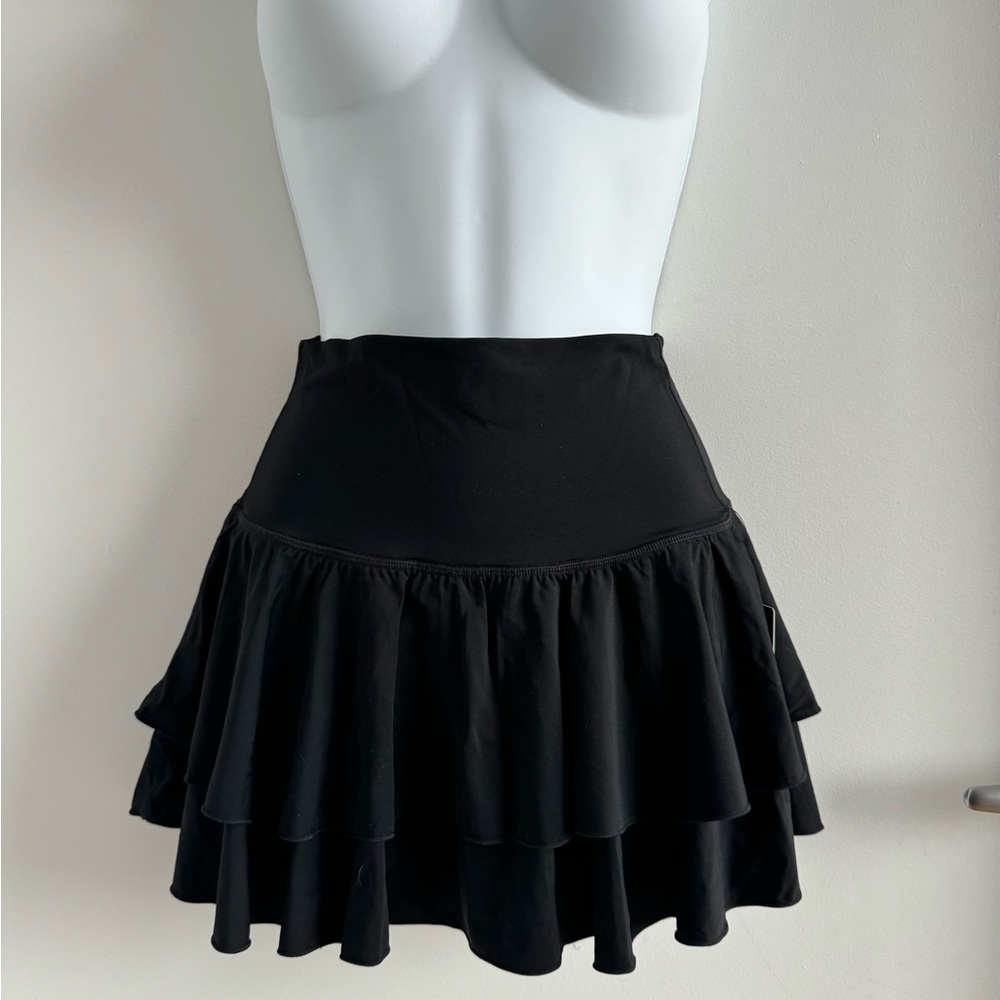 Fashion Nova Black Ruffled Pleated Tennis Skirt